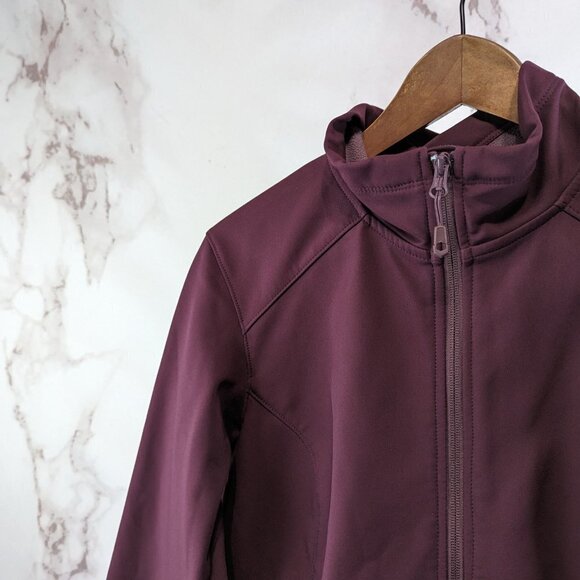 Mountain Hardwear Jacket Womens Large Burgundy Red Softshell Windbreaker Zip - Picture 2 of 9